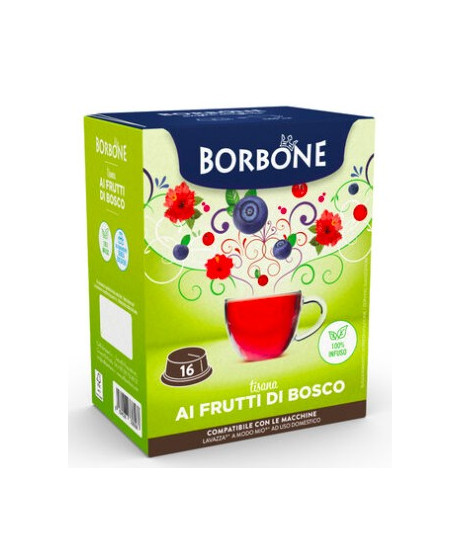 Caffè Borbone - 16 Capsules - WILD BERRY herbal tea - Compatible with Lavazza "A Modo Mio" brand machines