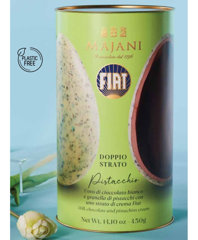 Vendita online uova di Pasqua Majani al cremino Fiat. Shop on line Uovo Fiat al latte e uovo scorza fondente. Miglior prezzo on