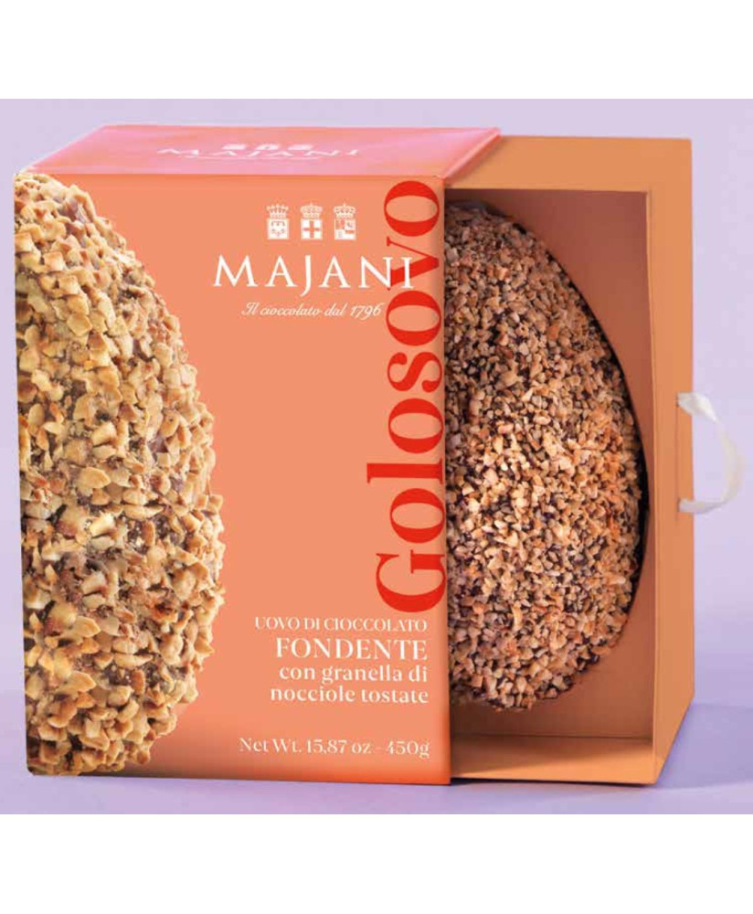 Vendita online uova di Pasqua Majani 2016 Golosovo Fondente con granella di nocciole tostate. Shop on line Uovo Golosovo Majani