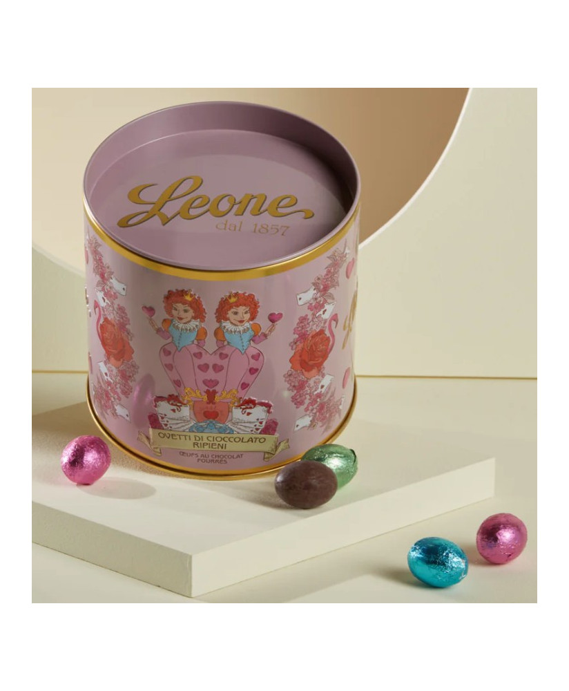 Leone - Latta Tamburello "Regina di Cuori" - Ovetti Assortiti - 350g