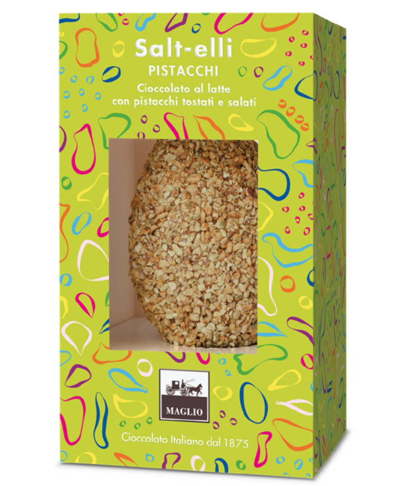 Vendita online Uova di Pasqua di cioccolato Maglio con granella di arachidi salate, Maglie. Shop on line uovo