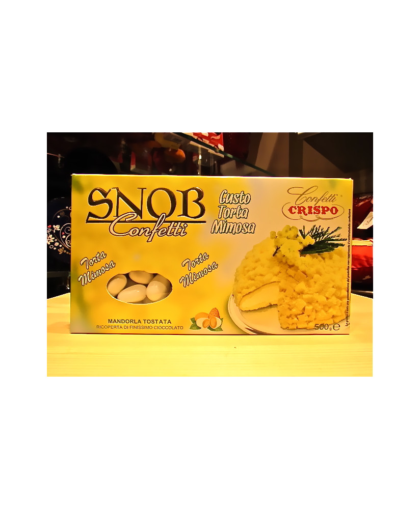 Vendita online confetti Crispo ripieni al cioccolato e Torta Mimosa. Snob Mandorla e Torta Mimosa. Shop on line Confetti Crispo 