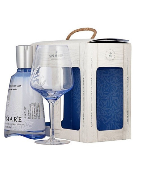 Gin Mare - Mediterranean Gin - Gift Box with 1 glass - 70cl