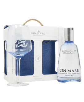 Gin Mare - Mediterranean Gin - Confezione regalo con 1 bicchiere - 70cl