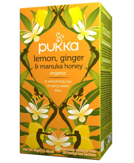 Pukka Herbs - Lemon Ginger Manuka Honey - 20 sachets - 40g