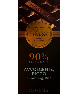 Venchi - Tavoletta 90% - Cioccolato extra fondente - 70g