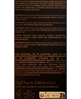 Venchi - Tavoletta 90% - Cioccolato extra fondente - 70g