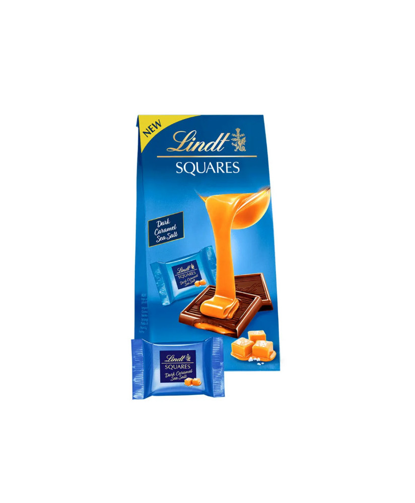 Lindt - Squares Fondente e Caramello Salato - 100g