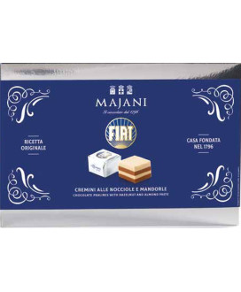 Vendita online Cremini Fiat Majani di Bologna in Scatole da regalo. Shop on line Cubo Fiat, Cremini a strati di nocciola e mando