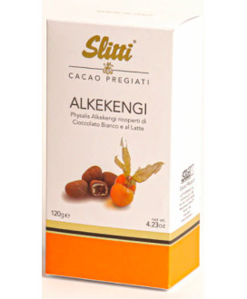 Vendita online cioccolato Slitti, Alkekengi ricoperti di cioccolata al latte e bianco. Shop on line alkekengi con cioccolato