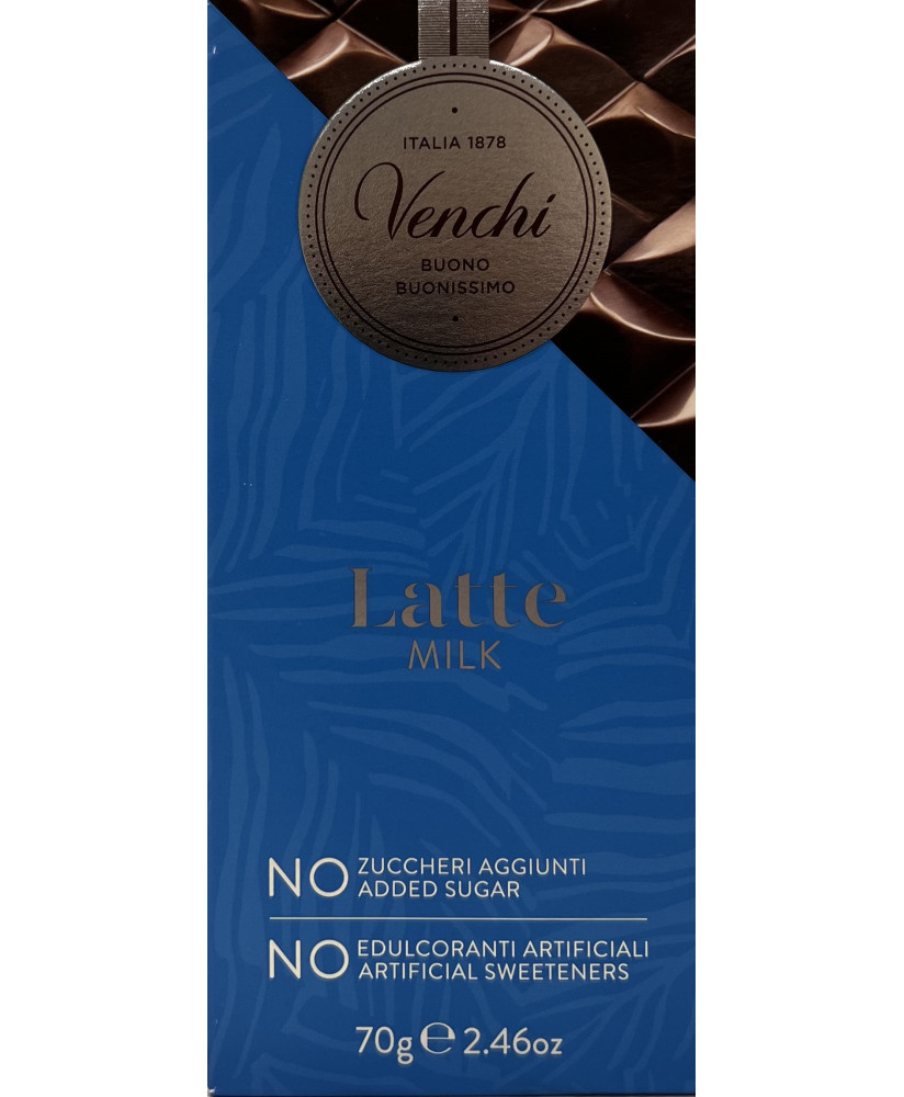 Vendita online tavolette di cioccolato senza zucchero Venchi al latte superiore. Prezzo on-line € 2,80. Shop on line cioccolata