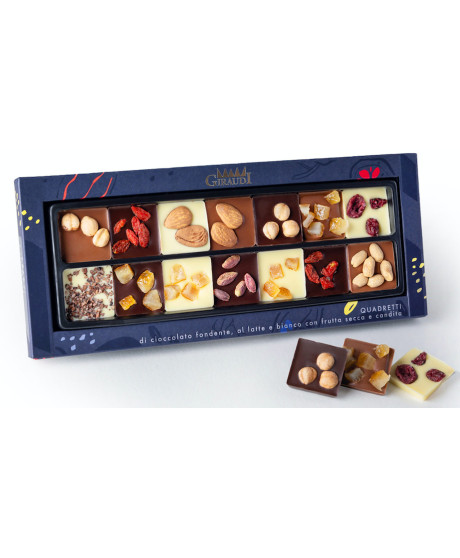 Giraudi - Quadretti di cioccolato con frutta secca e candita - 180g