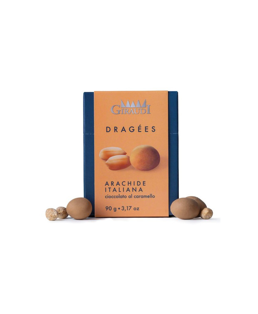 Giraudi - Dragees – Giraudi - Dragees – Arachidi tostate ricoperte di cioccolato al caramello - 90g - 90g