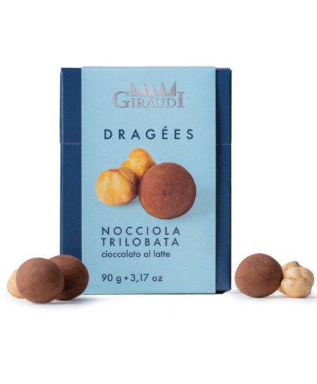 Giraudi - Dragees – Nocciole Tonde Gentili Trilobate ricoperte di cioccolato al latte - 90g Giraudi - Dragees – Nocciole Tonde Gentili Trilobate ricoperte di cioccolato al latte - 90g
