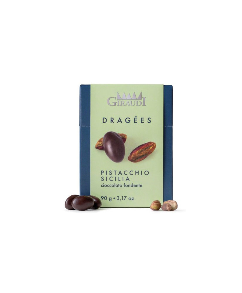 Giraudi - Dragees – Pistacchi di Sicilia ricoperti di cioccolato fondente - 90g