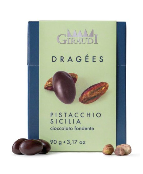 Giraudi - Dragees – Pistacchi di Sicilia ricoperti di cioccolato fondente - 90g