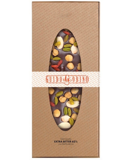 Guido Gobino - Cioccolato Fondente con con frutta secca - 250g. Guido Gobino - Cioccolato Fondente con con frutta secca - 250g.