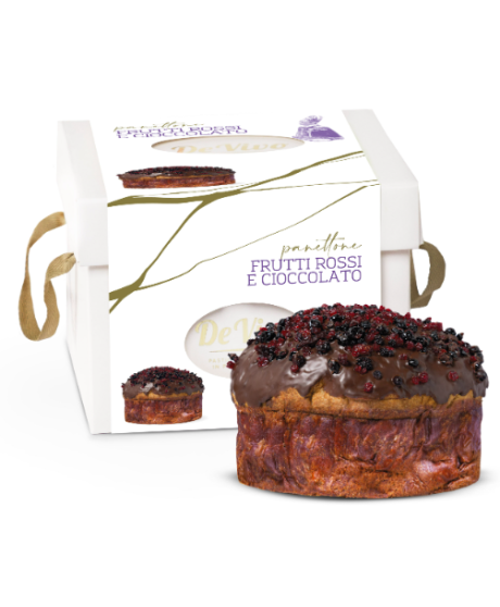 De Vivo - Panettone Cioccolato e Frutti Rossi - 1000g De Vivo - Panettone Cioccolato e Frutti Rossi - 1000g