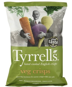 Tyrrells - Patatine Vegetable Roots (Chips di Tuberi e Vegetali) - 125g