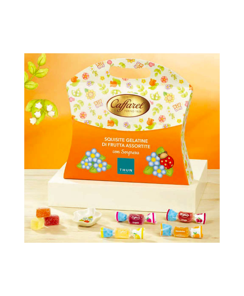 Vendita online scatola con sorpresa Thun di caramelle gelatine Caffarel assortite alla frutta