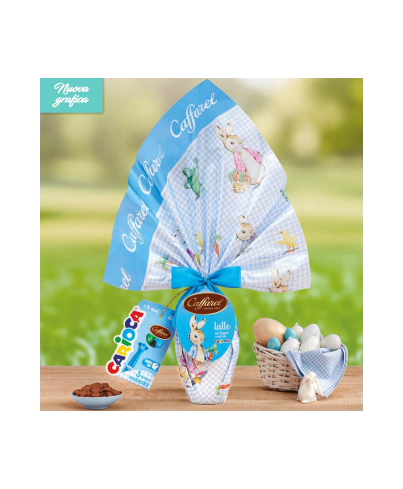 Vendita online Uova Caffarel al latte con sorpresa da maschio. Shop on line uovo Caffarel per bambino al latte, con doppia sorpr
