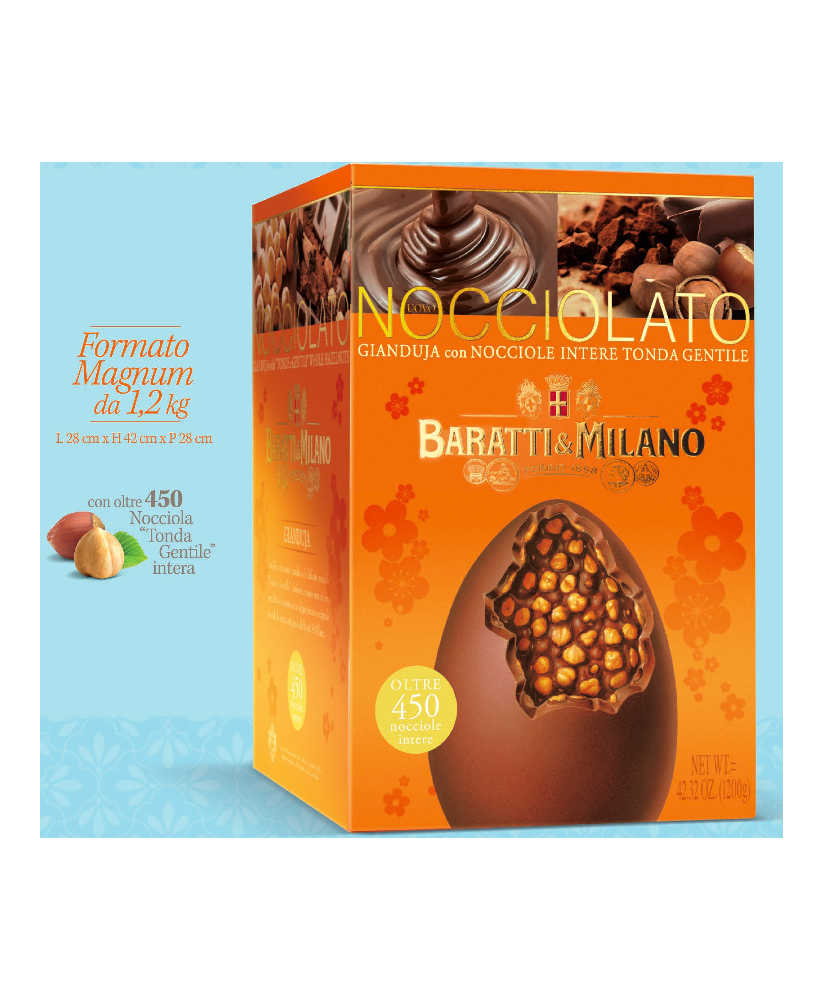 Uovo di Pasqua Baratti Gianduja con Nocciole Magnum 1,2 kg | corso101