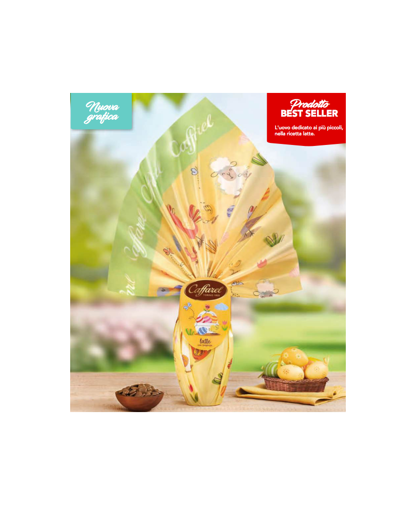 Vendita online Uova Caffarel al latte con sorprese firmate. Shop on line uovo Caffarel per adulti al latte, con sorpresa firmata
