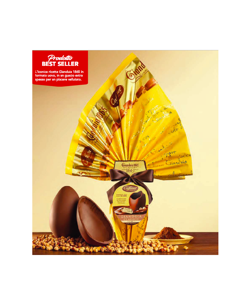 Online sales Eggs Italian Caffarel chocolate Gianduja. Shop online Easter egg chocolate gianduiotto Caffarel chocolate gianduja.