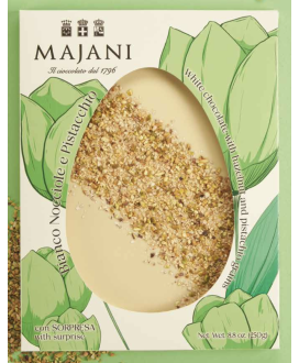 Vendita online uova di Pasqua Majani di cioccolato bianco con amarene. Shop on line Uovo di Pasqua con amarene