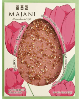 Vendita online uova di Pasqua Majani di cioccolato bianco con amarene. Shop on line Uovo di Pasqua con amarene