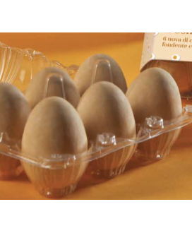 Vendita online uova di gallina confettate Majani, ripiene di cioccolato fondente. Shop on line ovette di zucchero con uno strato