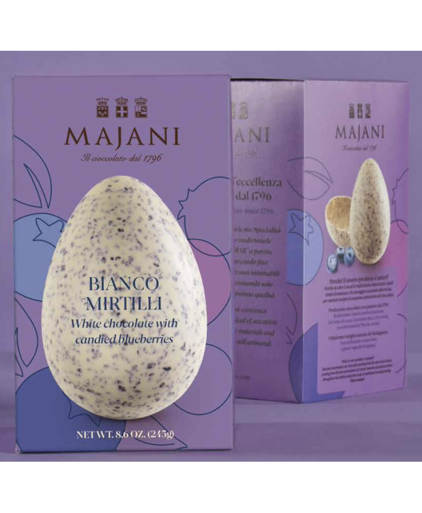 Vendita online uova di Pasqua Majani di cioccolato bianco con amarene. Shop on line Uovo di Pasqua con amarene