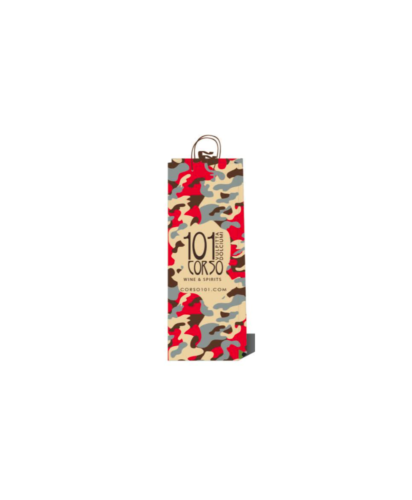 Vendita online confezione regalo per bottiglie singole in bag di stoffa tnt con nastro di raso. Shop on line idee regalo azienda