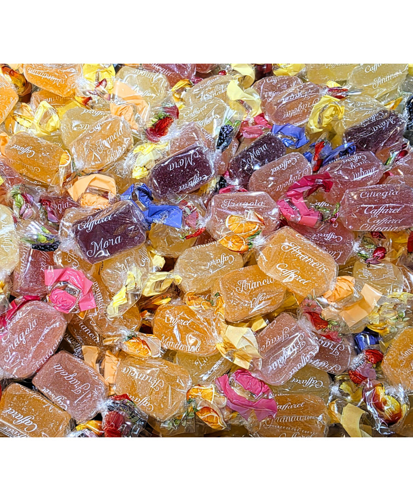 Vendita online caramelle gelatine Caffarel assortite alla frutta. Shop on-line caramelle morbide di gelatina con succo di frutta