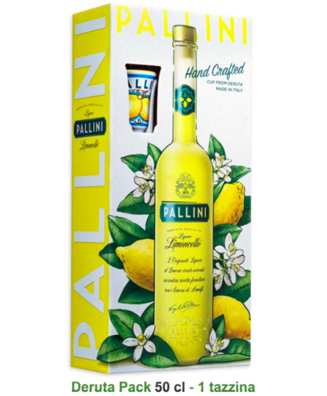 Limoncello di amalfi con bicchierino decorata Deruta Pallini Limoncello di amalfi con bicchierino decorata Deruta Pallini