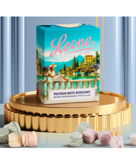 Pastiglie Leone mixed flavours Italian Landscapes Lake gift box shop | corso101