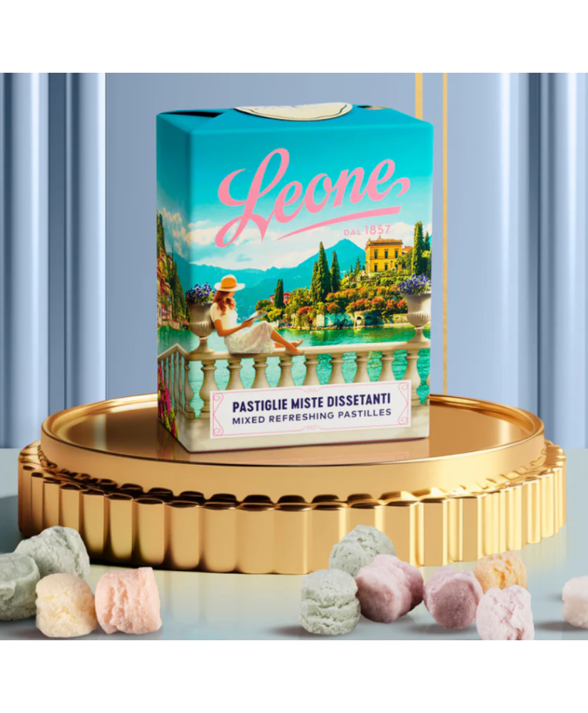 Pastiglie Leone mixed flavours Italian Landscapes Lake gift box shop | corso101
