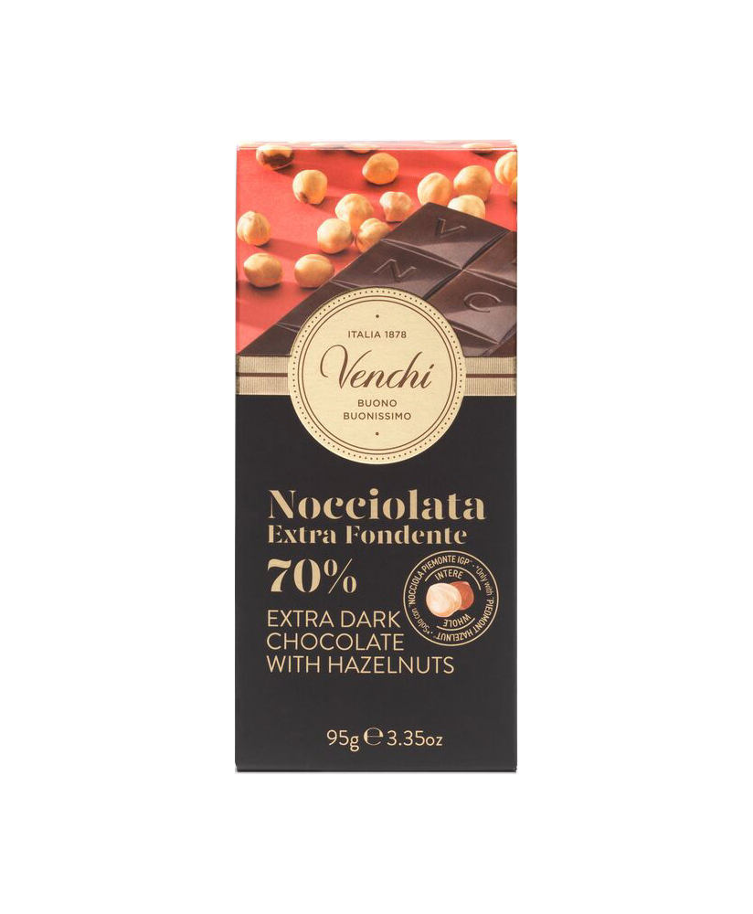 Venchi - Dark Chocolate bar 70% cocoa and Hazelnut price | corso101