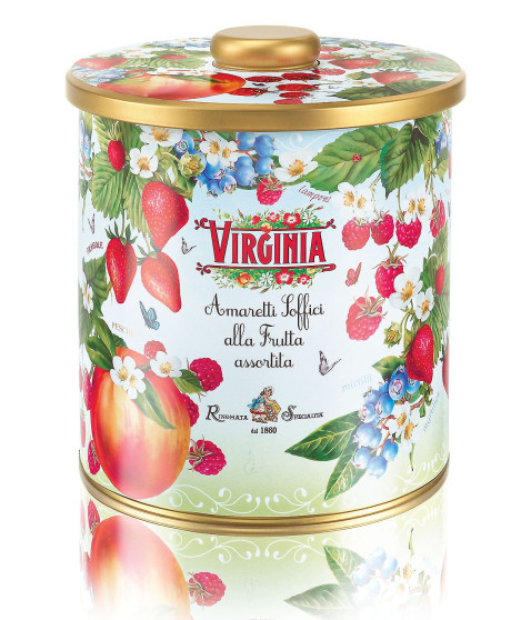 Virginia Soffici Amaretti alla Frutta Assortita Biscottiera Metallo vendita online prezzo dolci | corso101 Virginia Soffici Amaretti alla Frutta Assortita Biscottiera Metallo vendita online prezzo dolci | corso101