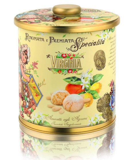 Virginia Soffici Amaretti agli Agrumi Biscottiera Metallo vendita online prezzo dolci | corso101