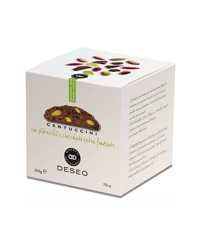 Deseo - Cantuccini Pistacchio e Cioccolato Fondente - Scatola - 200g