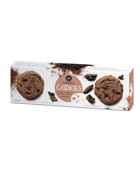 Deseo - Cocoa and Dark Chocolate Cookies - 160g Deseo - Cocoa and Dark Chocolate Cookies - 160g