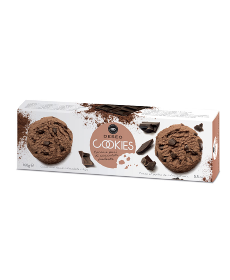 Deseo - Cookies al Cacao e Cioccolato Fondente- 160g Deseo - Cookies al Cacao e Cioccolato Fondente- 160g