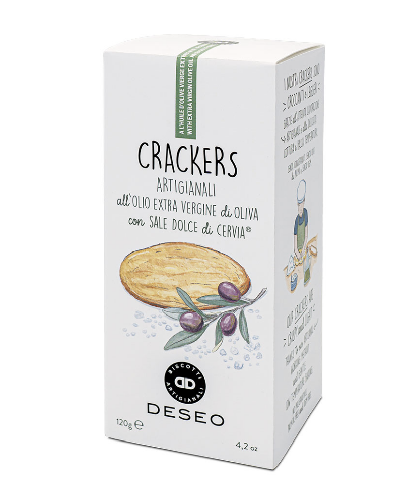Deseo - Crackers with Extra Virgin Olive Oil and Sweet Cervia Salt - 120g