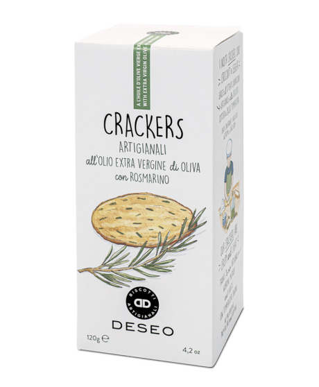 Deseo - Crackers with Extra Virgin Olive Oil and Rosemary - 120g Deseo - Crackers with Extra Virgin Olive Oil and Rosemary - 120g