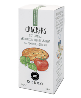 Deseo - Crackers all'olio evo con pomodoro e basilico - 120g