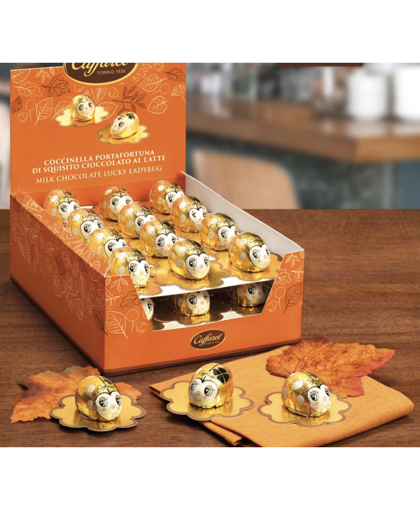 Vendita online cioccolatini a forma di coccinella - Cioccolato al latte. Shop on line cioccolatini al latte a forma di Babbi N