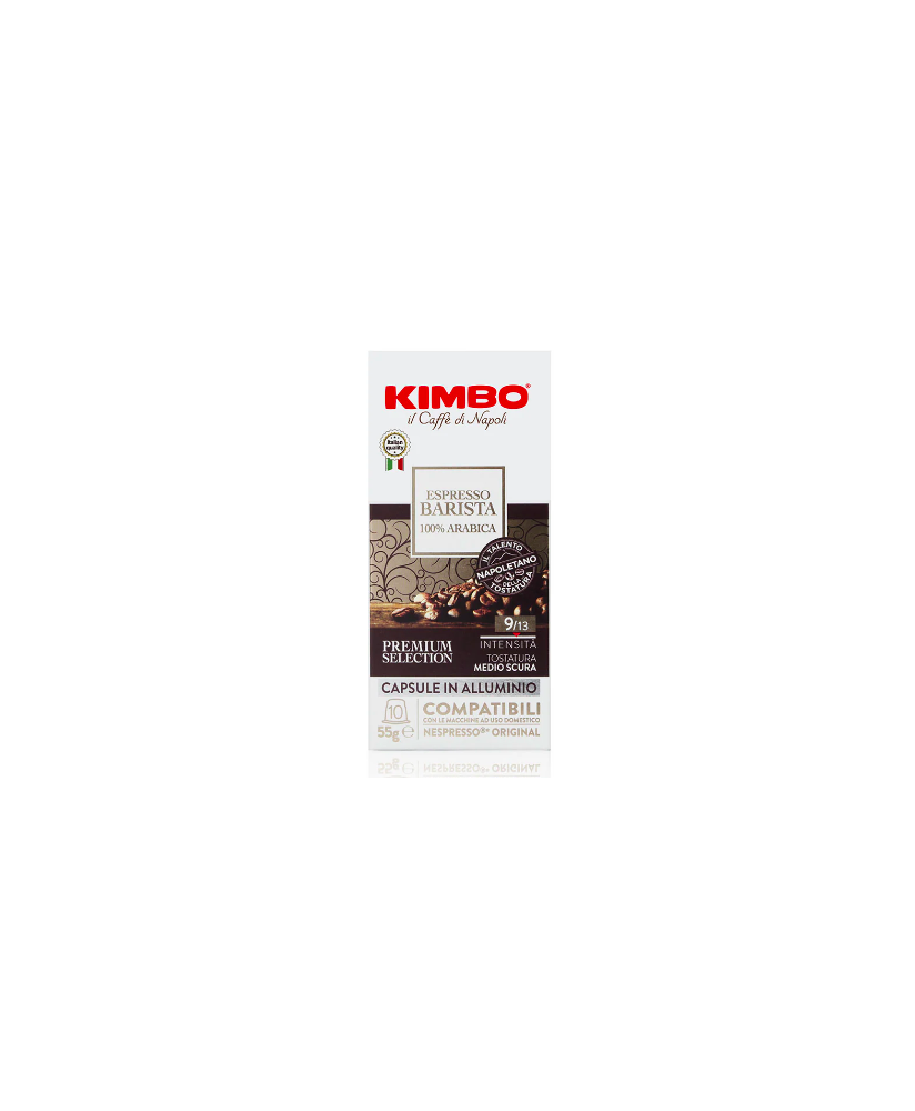 Kimbo - 10 Aluminum Capsules - Espresso Barista - 100% Arabica - Nespresso Compatible