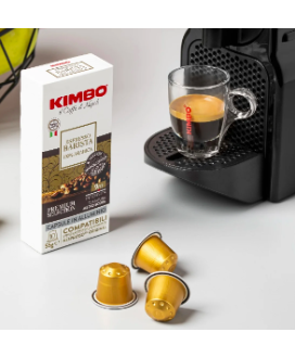Kimbo - 10 Capsule Alluminio - Espresso Barista - 100% Arabica - Compatibili Nespresso