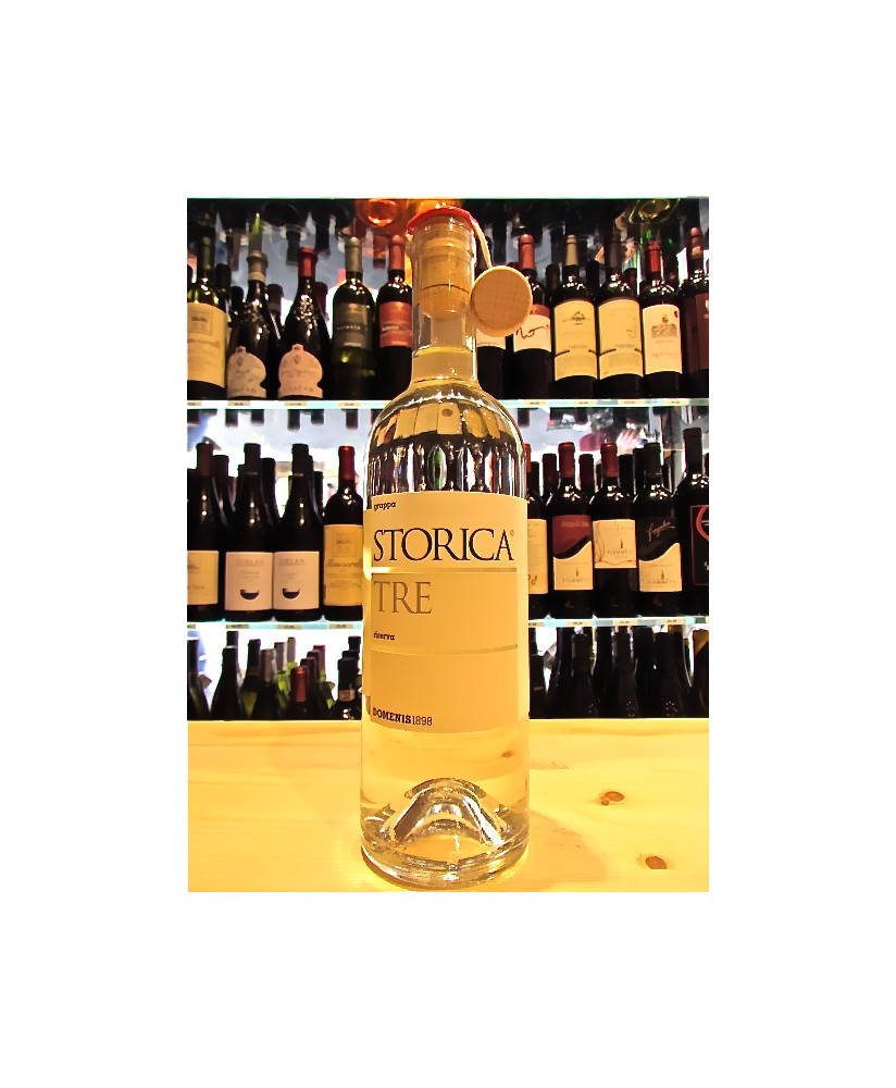Vendita online grappa Domenis Storica 3 anni invecchiata 18 mesi in botti di frassino. Shop on line grappa Domenis Storica invec
